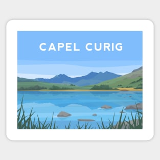 Capel Curig and Llynau Mymbyr, Snowdonia Wales Sticker